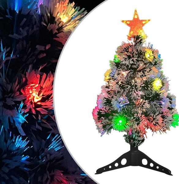 Artificial Pre-lit Christmas Tree White&Blue 64 cm Fibre Optic