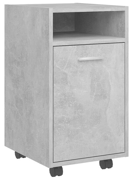 Side Cabinet with Wheels Concrete Grey 33x38x60 cm Engineered Wood