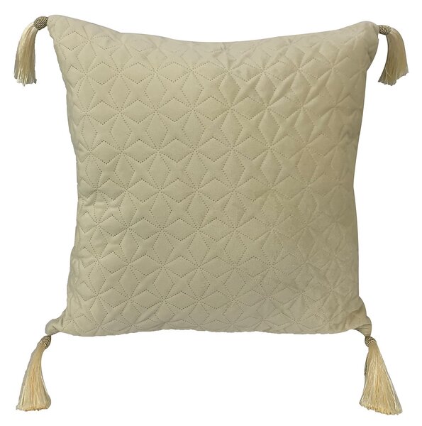 Star Quilted Cushion - Champagne - 43x43cm