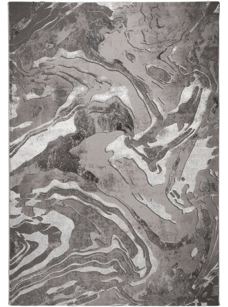 Marbled Rug Silver and White