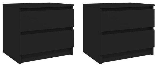 Bed Cabinets 2 pcs Black 50x39x43.5 cm Engineered Wood