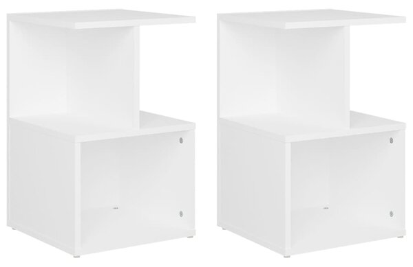 Bedside Cabinets 2 pcs White 35x35x55 cm Engineered Wood