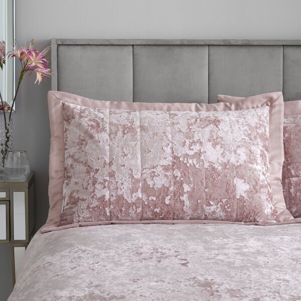 Blush Crushed Velvet Pillow Sham Pair Pink