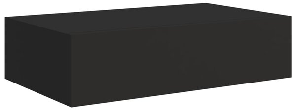 Wall-mounted Drawer Shelf Black 40x23.5x10cm MDF