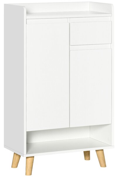 HOMCOM Modern Sideboard, Storage Cabinet with 2 Door Cupboards, Drawer and Bottom Shelf for Living Room, Hallway, White