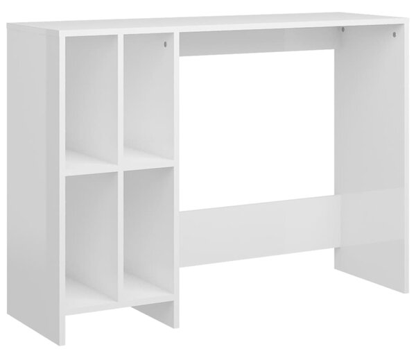 Notebook Desk High Gloss White 102.5x35x75 cm Engineered Wood