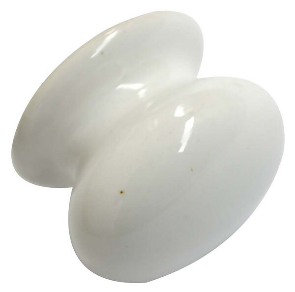 Porcelain 40mm White Cabinet Knob - 6 Pack