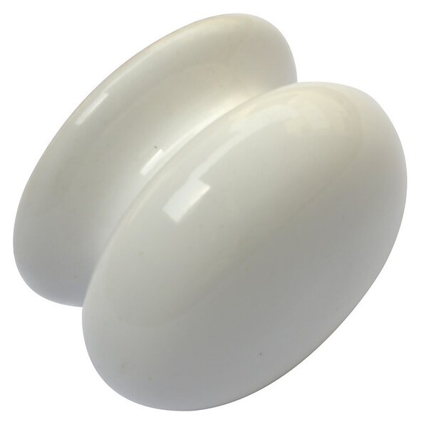 Porcelain 50mm White Cabinet Knob - 2 Pack