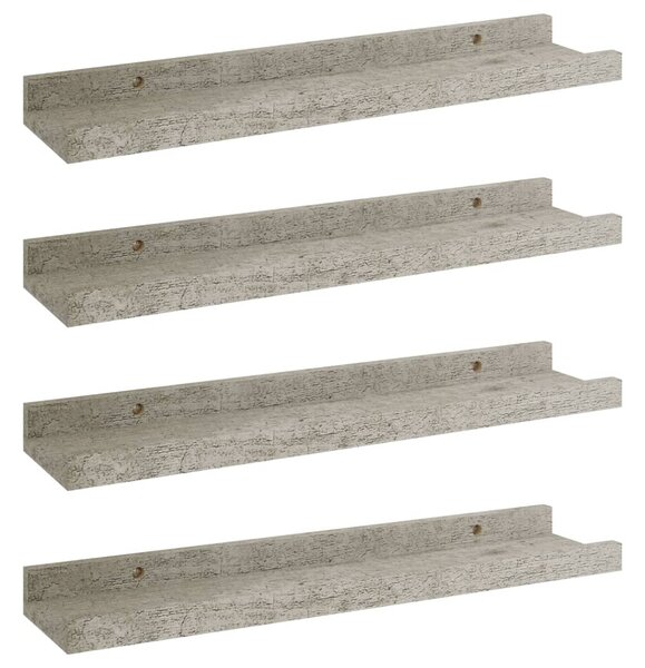 Wall Shelves 4 pcs Concrete Grey 40x9x3 cm