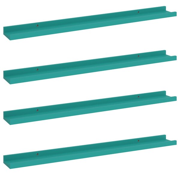 Wall Shelves 4 pcs Blue 80x9x3 cm