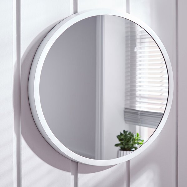 Elements Round Wall Mirror, White 56cm White
