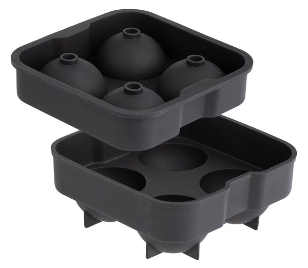 Viners 4 Piece Round Silicone Ice Mould Black