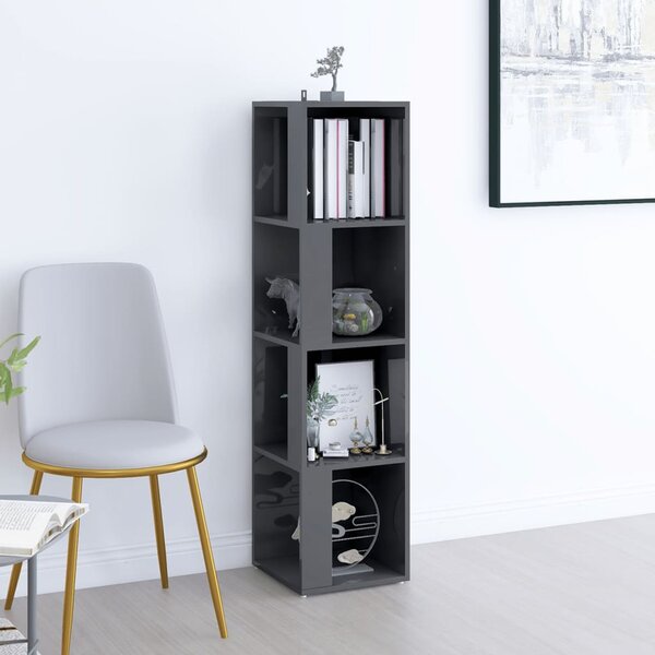 Corner Cabinet High Gloss Grey 33x33x132 cm Engineered Wood