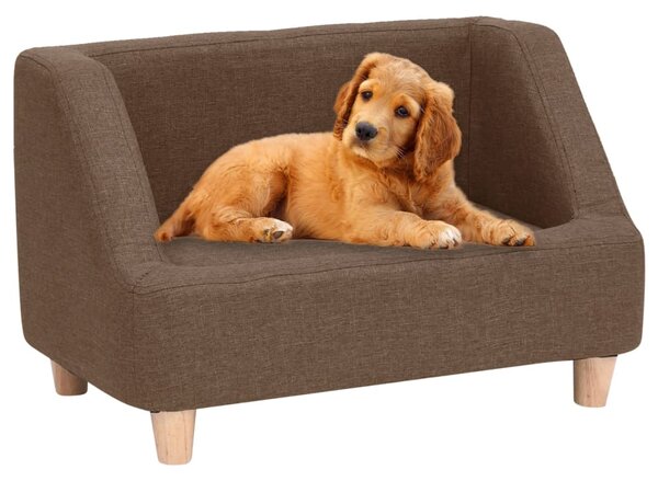 Dog Sofa Brown 60x37x39 cm Linen