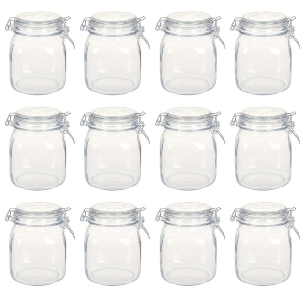 Glass Jars with Lock 12 pcs 1 L