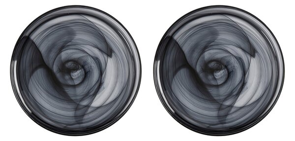 Set of 2 Maxwell & Williams Marblesque Black 39cm Plates Black