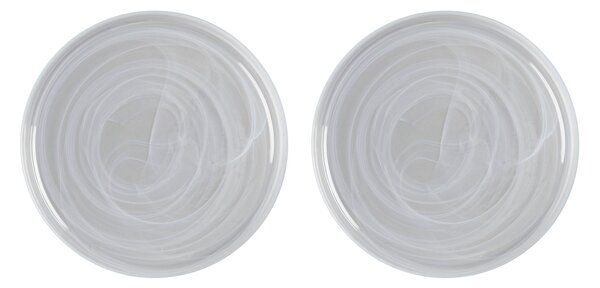Set of 2 Maxwell & Williams Marblesque White 34cm Plates White