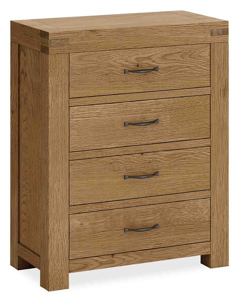 Abbey Grande 4 Drawer Chest of Drawers, Solid Wood | Waxed Oak