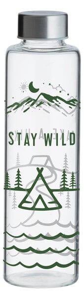 Typhoon Pure Stay Wild 600ml Glass Bottle Green, Grey and Silver