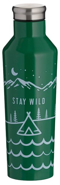 Typhoon Pure Stay Wild 500ml Double Wall Insulated Water Bottle Green, Blue and Silver