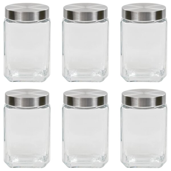 Storage Jars with Silver Lid 6 pcs 1700 ml