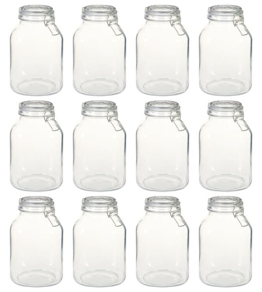 Glass Jars with Lock 12 pcs 3 L