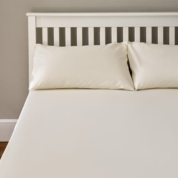 The Willow Manor Easy Care Percale Single Fitted Sheet - Cream
