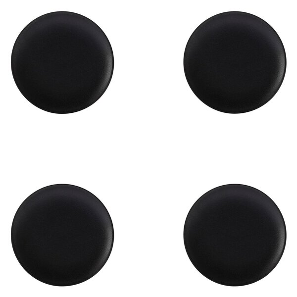 Set of 4 Maxwell & Williams Caviar 15cm Black Coupe Plates Black
