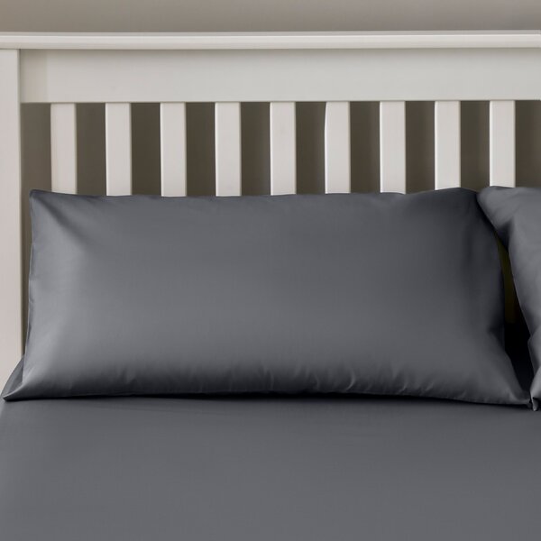 The Willow Manor Easy Care Pillowcase Pair - Charcoal