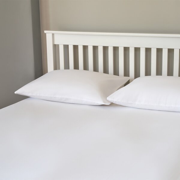 The Willow Manor 100% Cotton Percale Single Fitted Sheet - Optic White