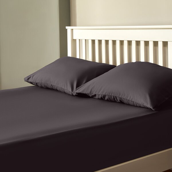 The Willow Manor 100% Cotton Percale Super King Fitted Sheet - Graphite