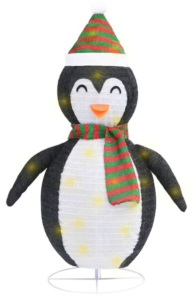 Decorative Christmas Snow Penguin Figure LED Luxury Fabric 120cm