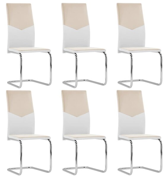 Cantilever Dining Chairs 6 pcs Cappuccino Faux Leather