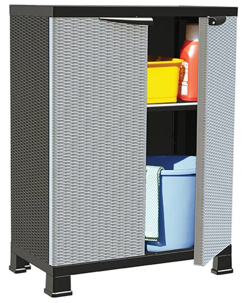 Plastic Cabinet 68x39x92 cm Rattan Design