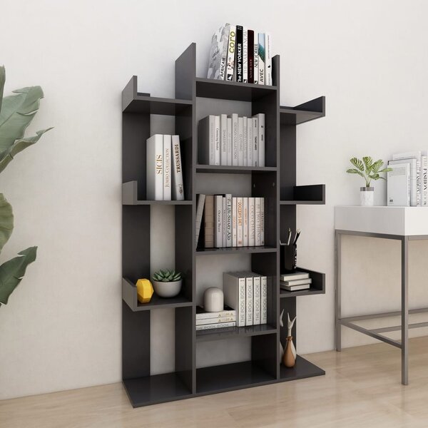 Book Cabinet Grey 86x25.5x140 cm Engineered Wood