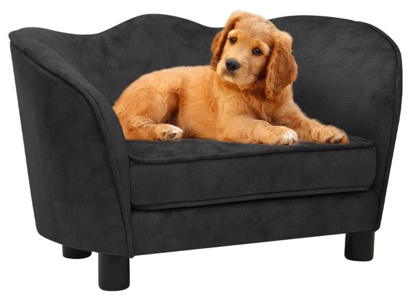Dog Sofa Black 66x43x40 cm Plush