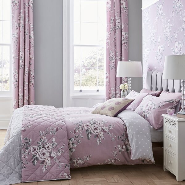 Hyperion Amaranth Floral Bedding Set Purple
