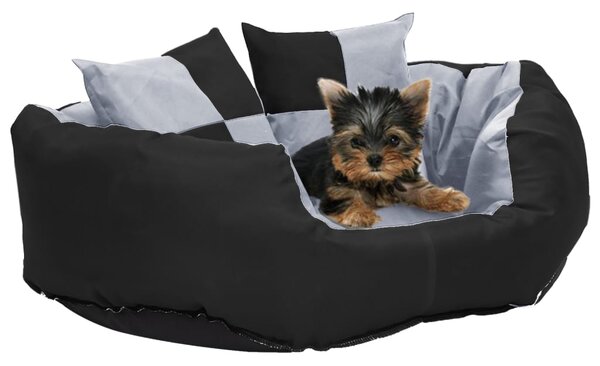 Reversible & Washable Dog Cushion Grey and Black 65x50x20 cm