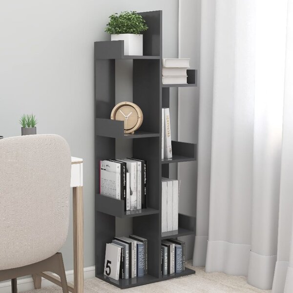 Book Cabinet Grey 48x25.5x140 cm Engineered Wood