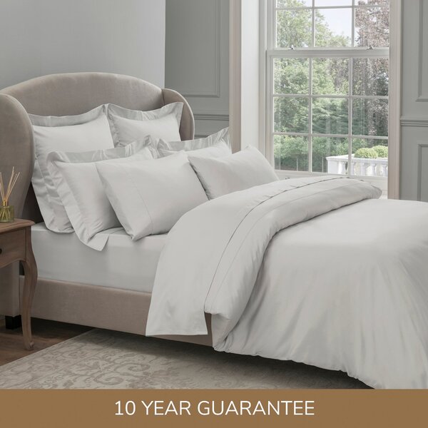 Dorma 300 Thread Count 100% Cotton Sateen Plain White Duvet Cover White