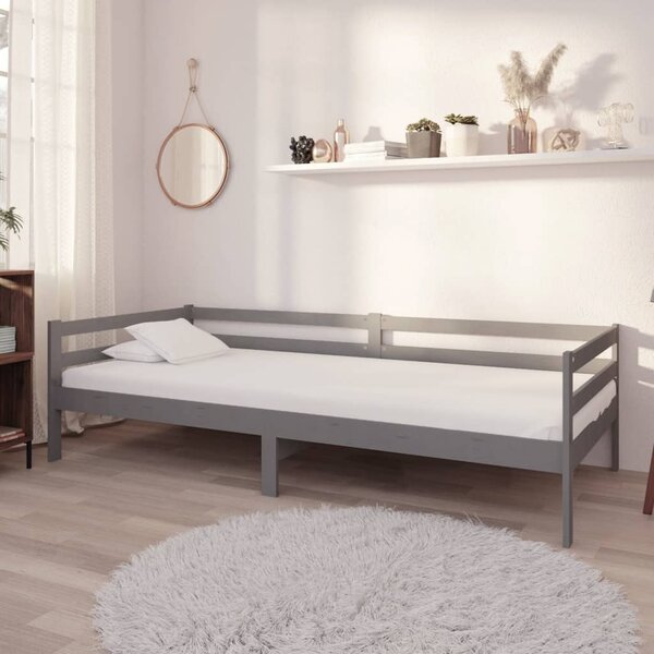 Day Bed Grey Solid Pinewood 90x200 cm