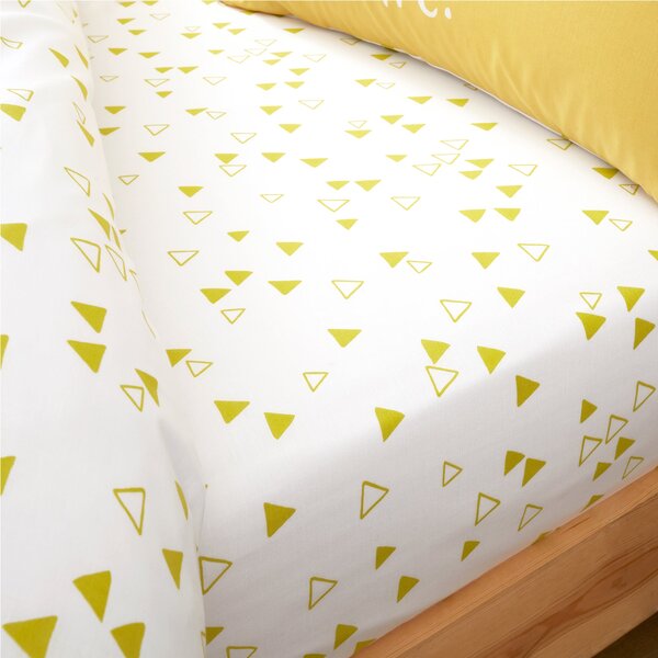 Catherine Lansfield Geometric Yellow Fitted Sheet