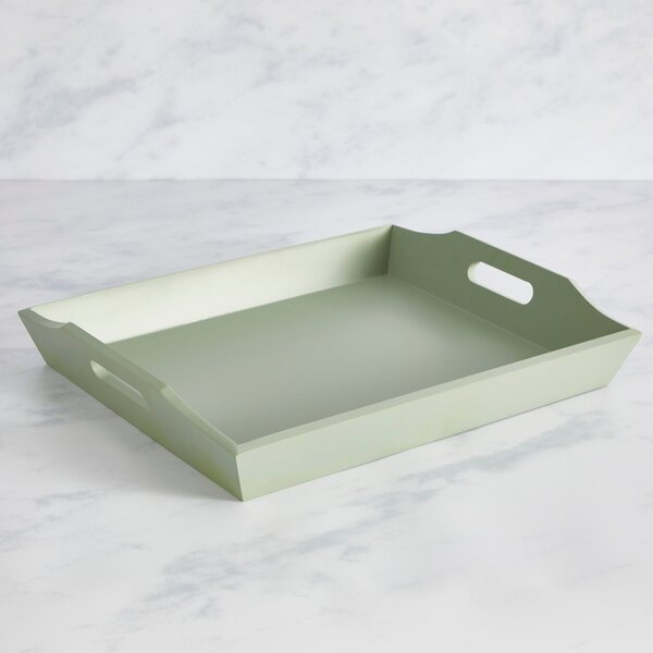 Painted Wooden Tray Green