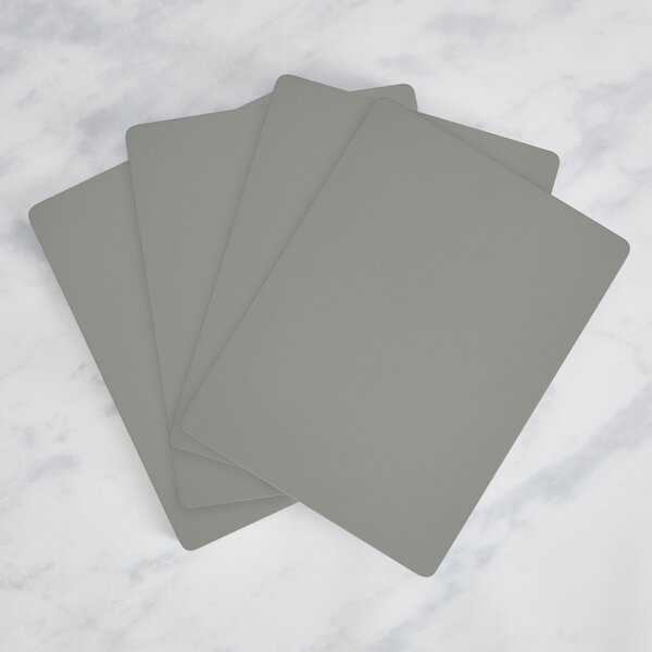 Set of 4 Painted Wooden Placemats Grey