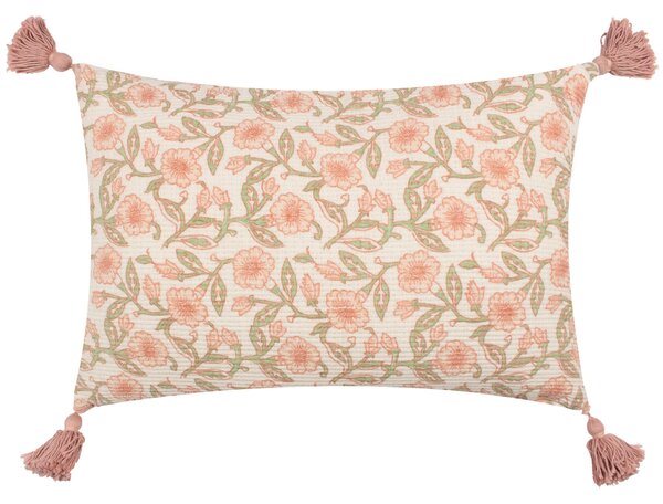 Delphine Floral Tasselled 40cm x 60cm Filled Cushion Coral