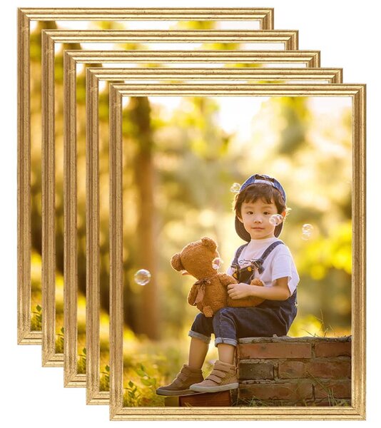 Photo Frames Collage 5 pcs for Wall Gold 40x50 cm MDF