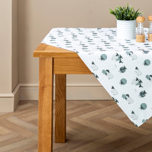 Billie Bah Sheep Rectangular PVC Tablecloth White