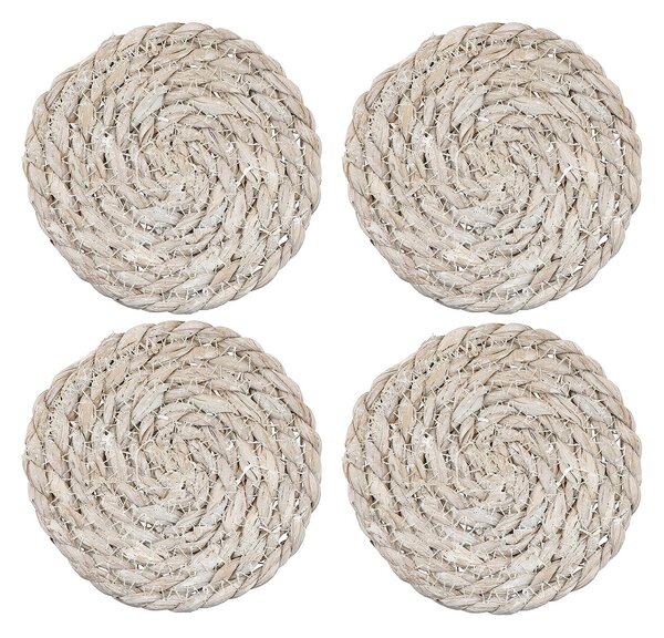 Country Living White Wash Bulrush Coaster - 4 Pack
