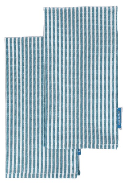 House Beautiful Woven Bold Stripe Tea Towels - 2 Pack - Teal