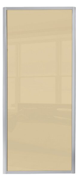 Ellipse Sliding Wardrobe Door 1 Panel Cream Glass with Aluminium Frame (W) 914mm